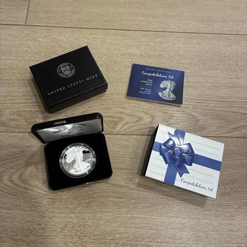 2026-P  Proof American Silver Eagle 1 oz .999 Silver w/ Box  Congratulations Set