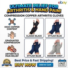 Compression Copper Arthritis Gloves Hand Wrist Brace Finger Pain Relief Support