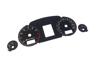 Audi A4 B6/B7 - custom gauges instrument cluster dials Audi Sport BLACK Dial Con