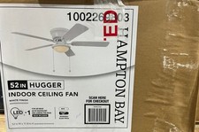 Hampton Bay Hugger 52 in. LED Indoor White Ceiling Fan with Light Kit