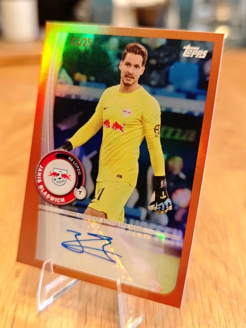 Janis Blaswich 03/25 Orange Auto RB Leipzig Topps Fan Set