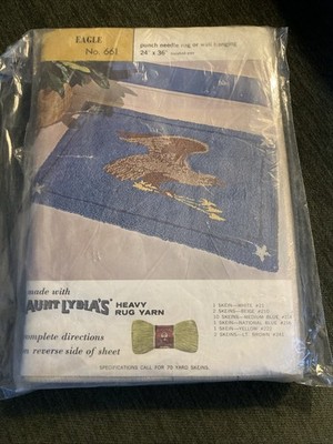 Vintage Aunt Lydia's Eagle 661 Punch Needle Heavy Rug Pattern 24  X36 