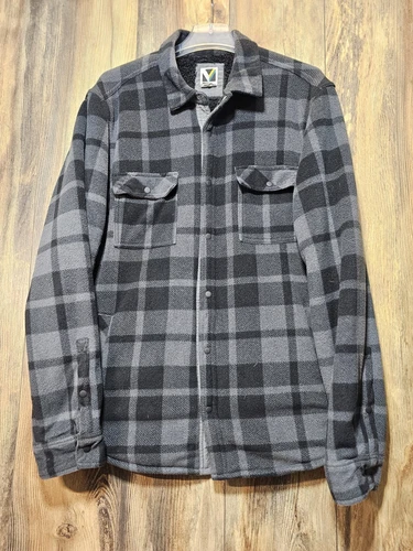 VETEMENTS Giacca a quadri Voyager uomo sherpa foderata in pile grigio taglia XL