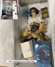 VIP Ultra Rare Franklin Mint Gilda Sweetheart of The Golden West Doll Box Accsrs