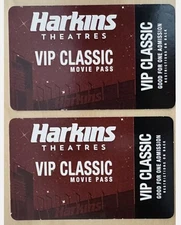 Harkins Theatres VIP Classic Movie Pass Qty: 2