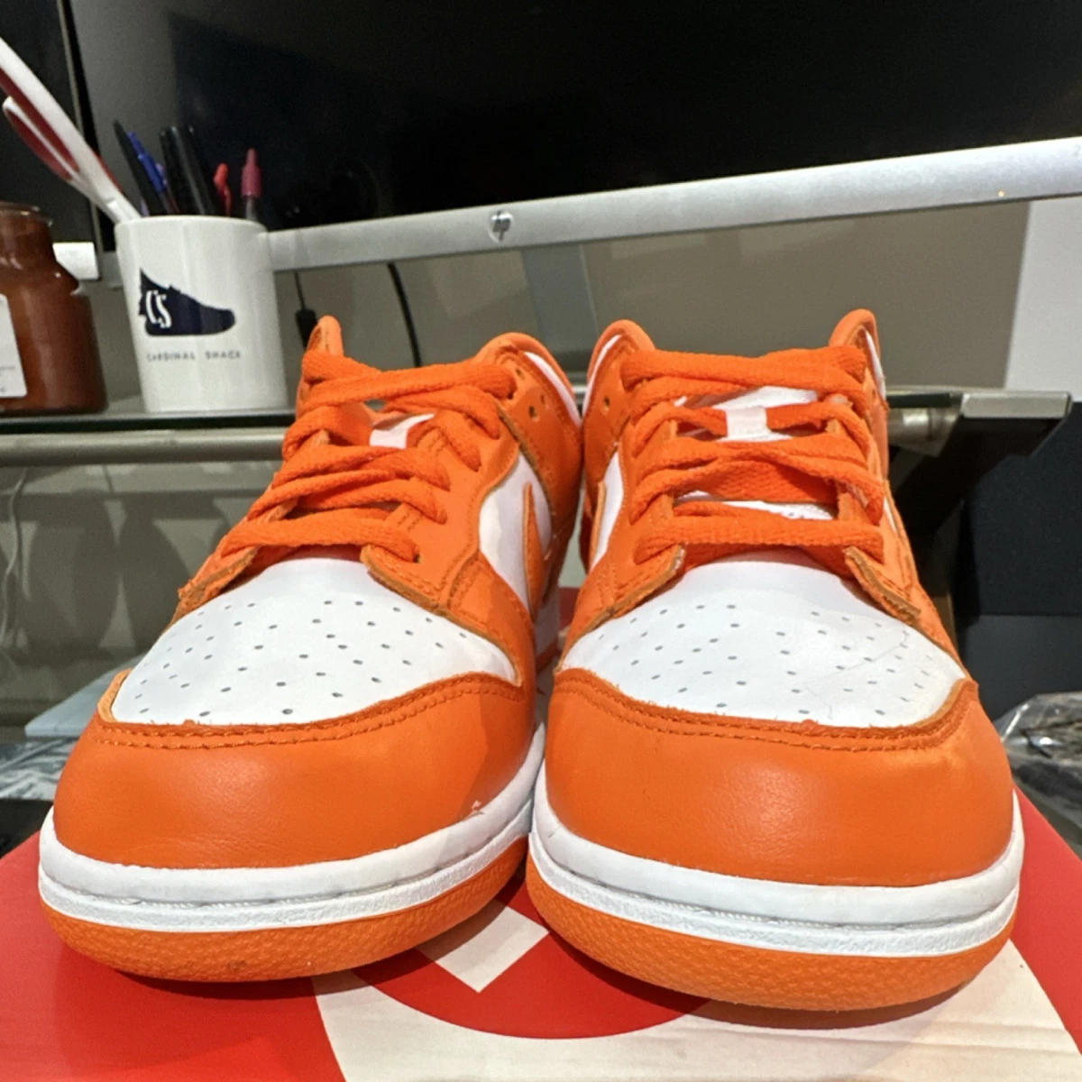 Nike Dunk Low - Orange Blaze/Varsity Maize/White - 318972-172 - Men’s US 8 Nike Dunk Low White Orange | eBay main image 3