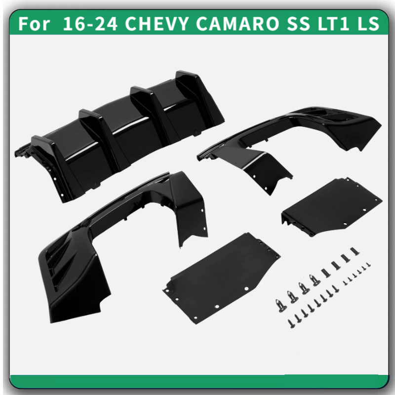 Fits For 16-24 CHEVY CAMARO SS LT1 LS Rear Bumper Lip Diffuser Glossy ...