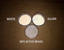 Reflective Combo Pack - 50g - Airport Beads, White  Silver Reflective Powder