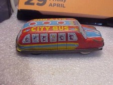 Vintage Friction Tin City Bus