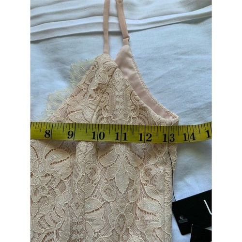 Vestido midi patinador de encaje rosa rubor Lulus XS para mujer fiesta cóctel - Imagen 10 de 15