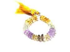 MULTI STONE NATURAL RONDELLE 8-11MM FACETED LOOSE GEMSTONE BEADS 1 STRAND 5"INCH