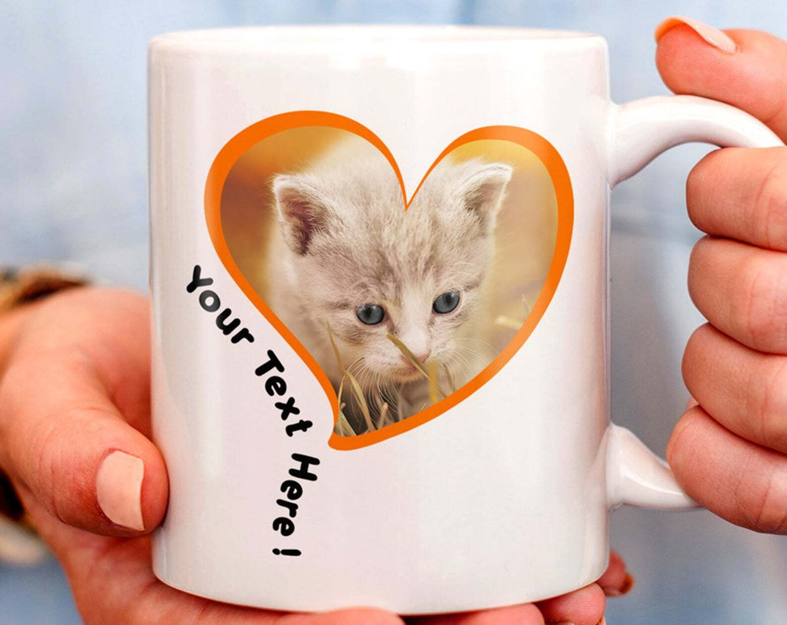 Custom Pet Photo Mug Personalized Mug Text &Photo Dog And Cat Heart Mug Make