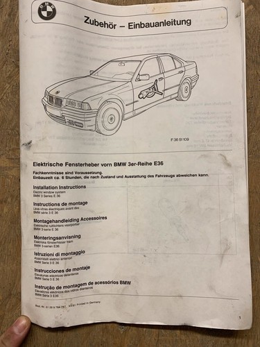 BMW Einbauanleitung elektrische Fensterheber original