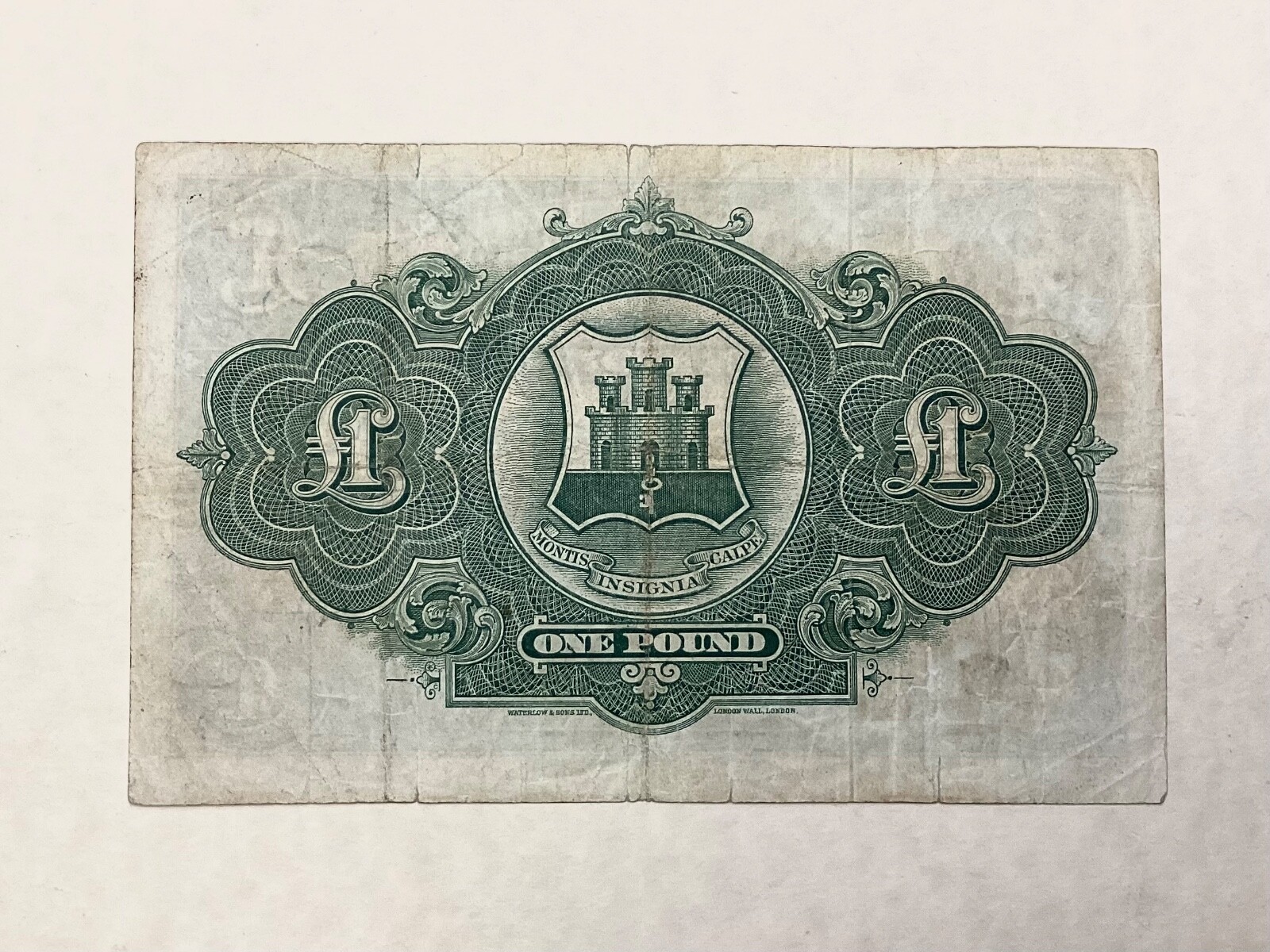 ~  Gibraltar 1958 - One Pound £1 Banknote