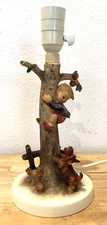 VINTAGE LAMP GOEBEL M.I. HUMMEL "OUT OF DANGER" FIGURINE WORKS - ISSUES!