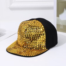 Men Women Rivets Baseball Cap Snapback Hip Hop Hat Dance Night Club Shiny
