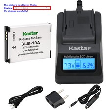 Kastar Battery LCD Fast Charger for Samsung SLB-10A  Samsung L210 L310W M100