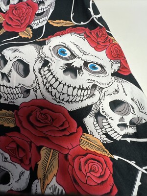 NWT AYLI Black dress Skull Halloween Floral Fit And Flare 1950 Vintage  RETRO 16 | eBay