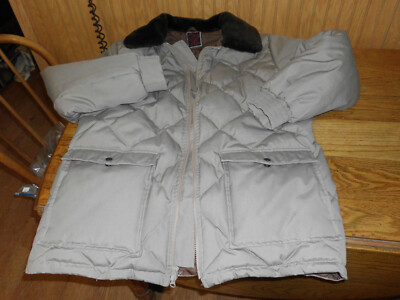 Vintage Alaska D&L prod  sz L mens quilt down insulated western jacket coat    
