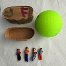 4 Vintage GUATEMALAN WORRY DOLLS Trouble Dolls In Wooden Box Handmade