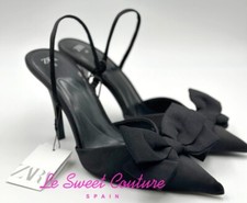 ZARA WOMAN NWT FW23 BLACK BOW TRIM HEELED SHOES ALL SIZES 3235/210