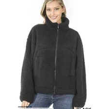 Sherpa super soft and cozy zipper jacket NEW by ZENANA