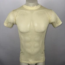 BVD Brand Mesh Shirt See Through NOS Vtg 60s 70s Disco Hippy Sexy Mens Medium