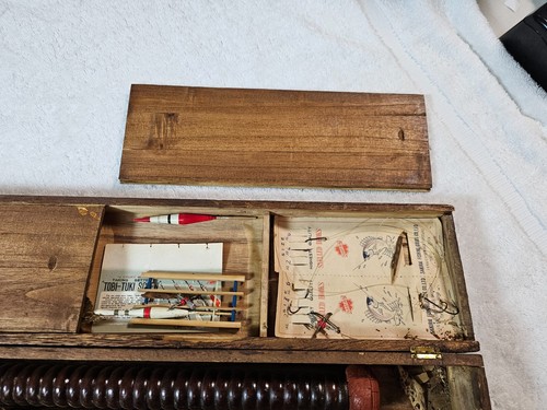 VTG 1950s Sakura Rainbow 102 Bamboo Rod Set w/ Rare Mahogany Saltwater Rod Japan - Picture 16 of 24