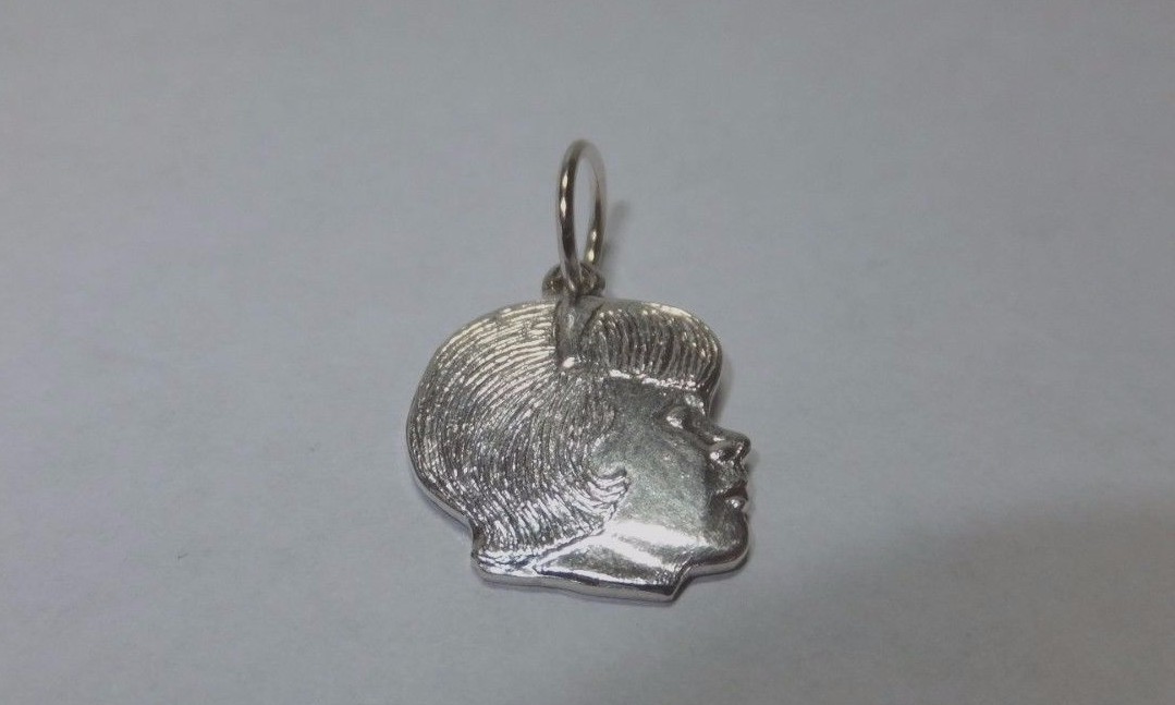 Sterling Silver Girl Head Charm