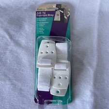 KidCo Anti-Tip Furniture Strap, 2 Pack White Wall Attachment