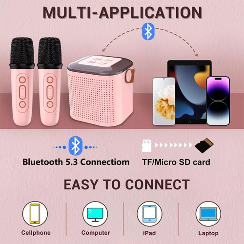 System karaoke z 2 mikrofonami Bluetooth Maszyna do karaoke Prezenty dla dzieci DHL - Zdjęcie 7 z 12