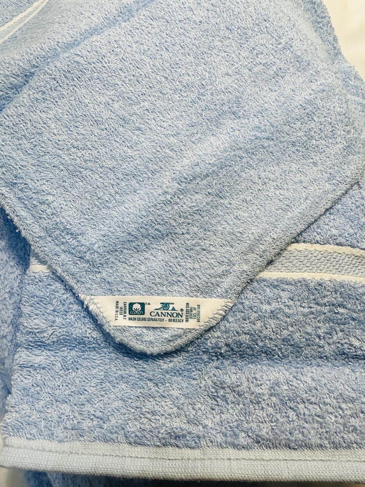Vintage Cannon Bath Towel Set Blue Bath Towel Hand Towel Washcloth