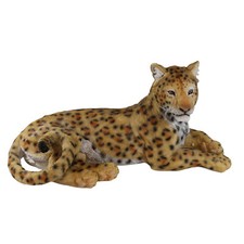 Lebensechte Panther Figur liegend Handbemalte Deko für Haus & Garten | 53 cm 
