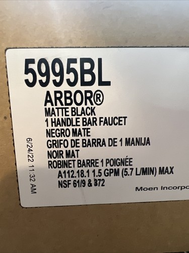 Moen 5995BL Arbor High Arc Pulldown Bar Faucet - Matte Black - Picture 13 of 14