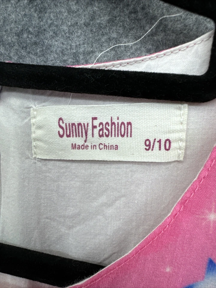 Soleado Moda Colorido Vestido Unicornio Arco Iris Estrellas Fiesta Niñas Vestido Talla 9/10 Foto 3 de 4