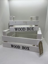 2 cassette legno bianche Home  Shabby idea Casa set cassetta regalo