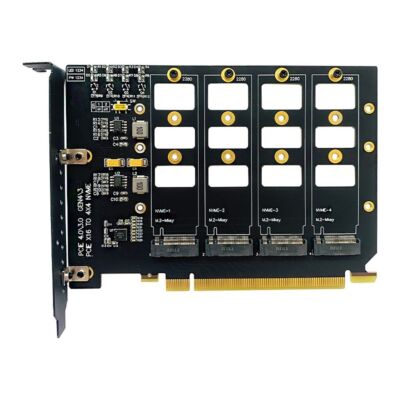 PCI-E 4.0 4x4 to M.2 4-Bays Expansion Card for M.2 NVMe Solid