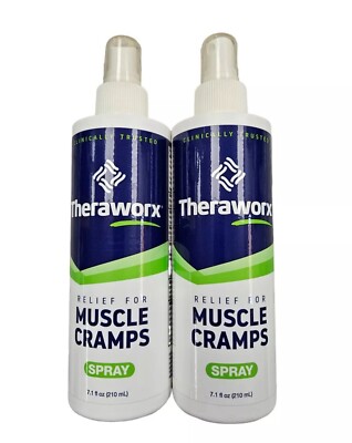 2 Theraworx Muscle Cramps & Spasm Relief Spray 7.1 oz EXP-08/2028