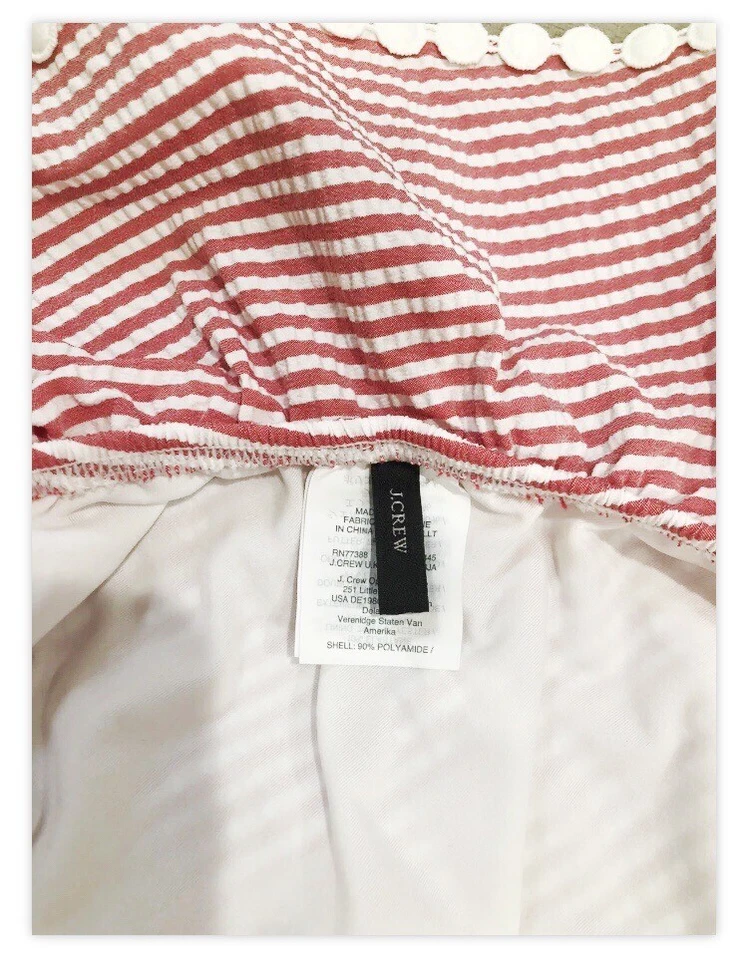 Traje de baño J Crew para mujer de un hombro Seersucker de una pieza talla 12 Foto 2 de 3