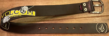 VINTAGE Y2 STREETWEAR VOLCOM STONE GRAPHIC LEATHER BELT  YOUTH 22  -24   