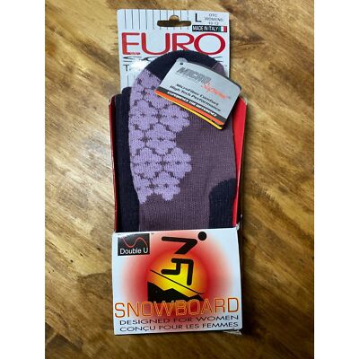 NEW* Euro Sock Women's Lavender Snowboard L Sock - Made in Italy
