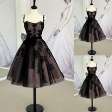 Gothic Wedding Dresses With Bow Polka Dot Lace Applique Skirt A Line Bridal Gown