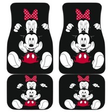 Mickey Minnie Mouse Car Floor Mats - Durable Polyester Vibrant Cartoon Design