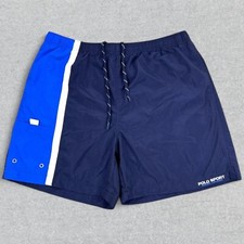 Vintage Polo Sport Ralph Lauren Swim Trunks Men's XL Blue Lined Drawstring