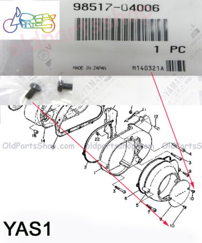 Yamaha JT1 JT2 Chappy LB50 LB80 FS1 Magneto Cover Cap + Screws OEM 164-15415-00 - Picture 3 of 10