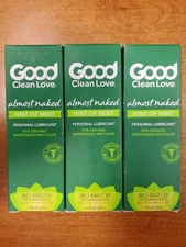 3Pk Good Clean Love Almost Naked Hint of Mint Water Base Lube (Ex6/28) 1940-R2P1
