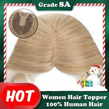 Top Topper Toupee Clip In Remy 100 Human Hair Silk Mono Lace Base Wiglet Weft S