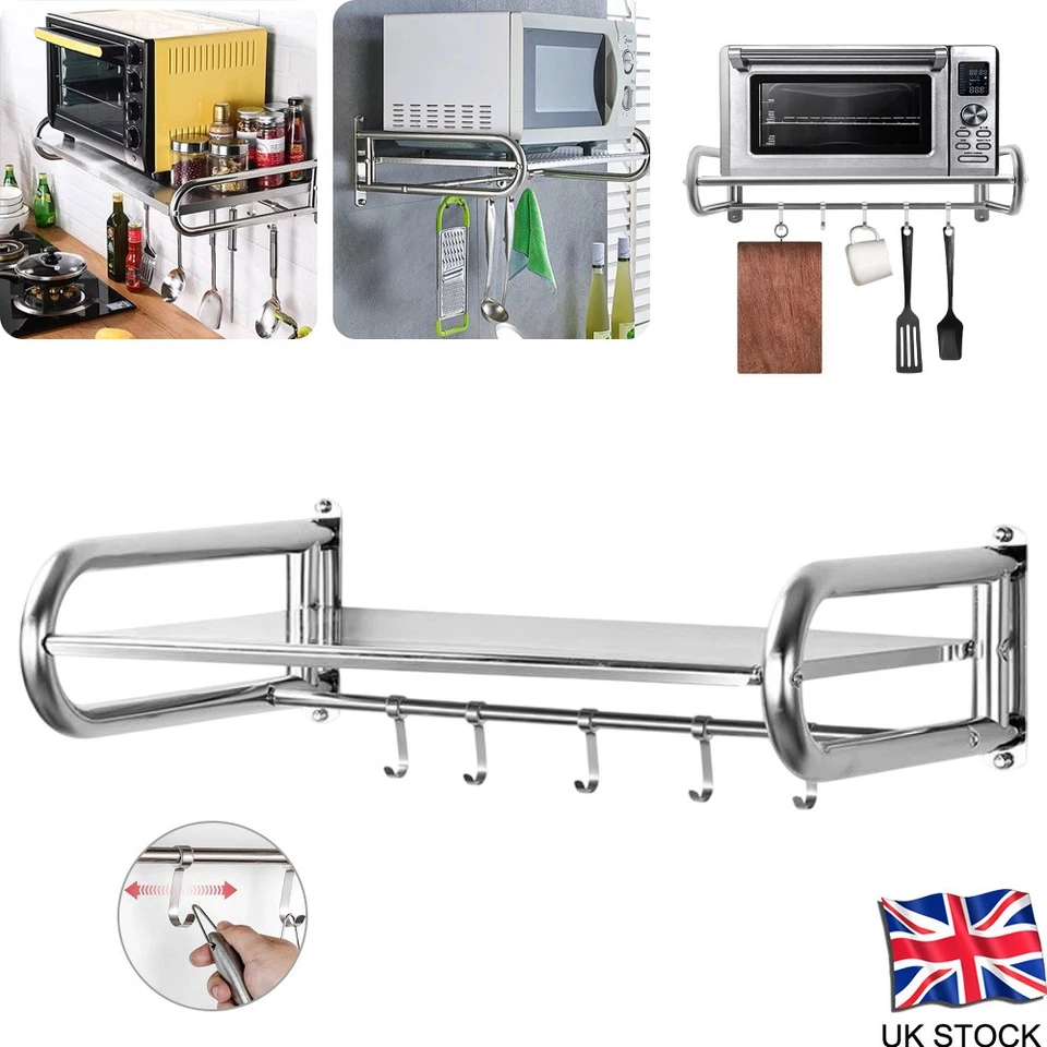 Heavy Duty Microwave Oven Stand Rack Holder Wall Mounted Shelf Kitchen Organizer - Image 1 of 4