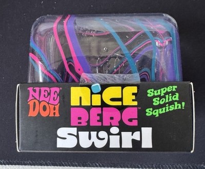 NeeDoh Nice Berg Swirl XL Giant Nee Doh Squishy Swirl Cube Pink Blue Purple New