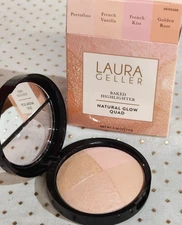 Laura Geller Baked Highlighter Natural Glow Quad Portofino French Vanilla Rose